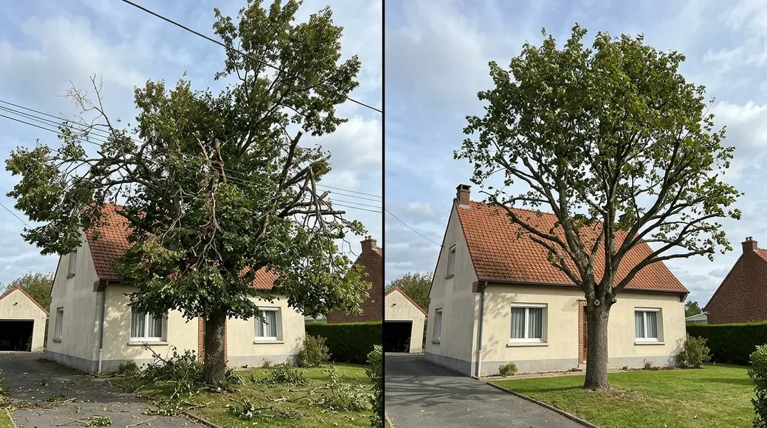 Que faire d'un arbre fragilisé ou penché après une tempête ou un coup de vent à Cambrai ?